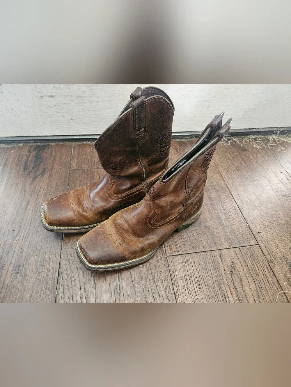 Ariat Kids Size 4 - Anthem Patriot Flag Western Boots Brown Leather 10040366.